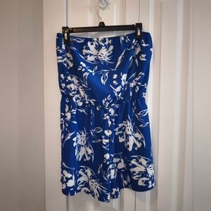 Floral Blue and White Women's Romper